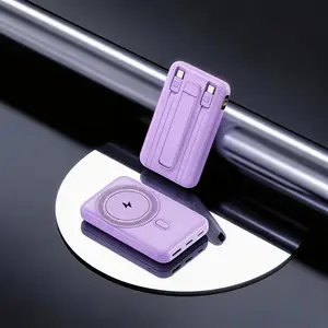 Magnetic Wireless Charging Battery with Stand, Includes Data Cable, Ultra-Fast Charging Portable Power Bank, 10000mAh & 5000mAh Charging Battery, Digital Display Power Bank, MagSafe Fast Charging Battery, Compatible with iPhone 16/iPhone 17