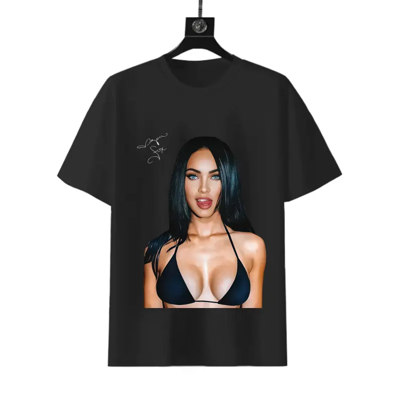100% Cotton Megan Fox Star T-shirt, famous actress design casual T-shirt, famous music artist retro T-shirt, Hollywood star comfortable fabric T-shirt
