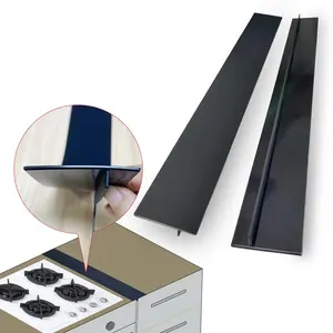 Silicone Stove Counter Gap Cover (2 Pack, 21in, Black), Non-Adhesive Heat Resistant Kitchen Stove Gap Filler, Easy Clean Silicone Gap Guard Seals Spills Between Counter & Stove