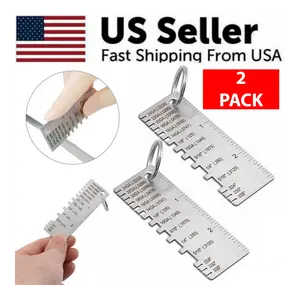2PCS Thickness Gage Sheet Metal Gauge Measuring Tool Wire Gauge Stainless Steel