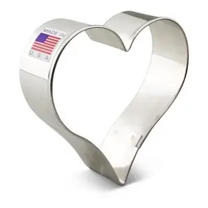 Heart Cookie Cutter 3 1/4" - Made in USA Tin-Plated Steel, Premium Quality for Valentine's Day, Engagements, & Baking Enthusiasts - Handles