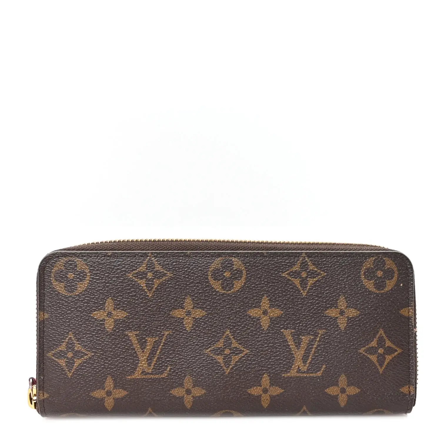 Pre-owned Louis Vuitton Canvas Small Leather Goods Monogram Clemence Wallet Fuchsia