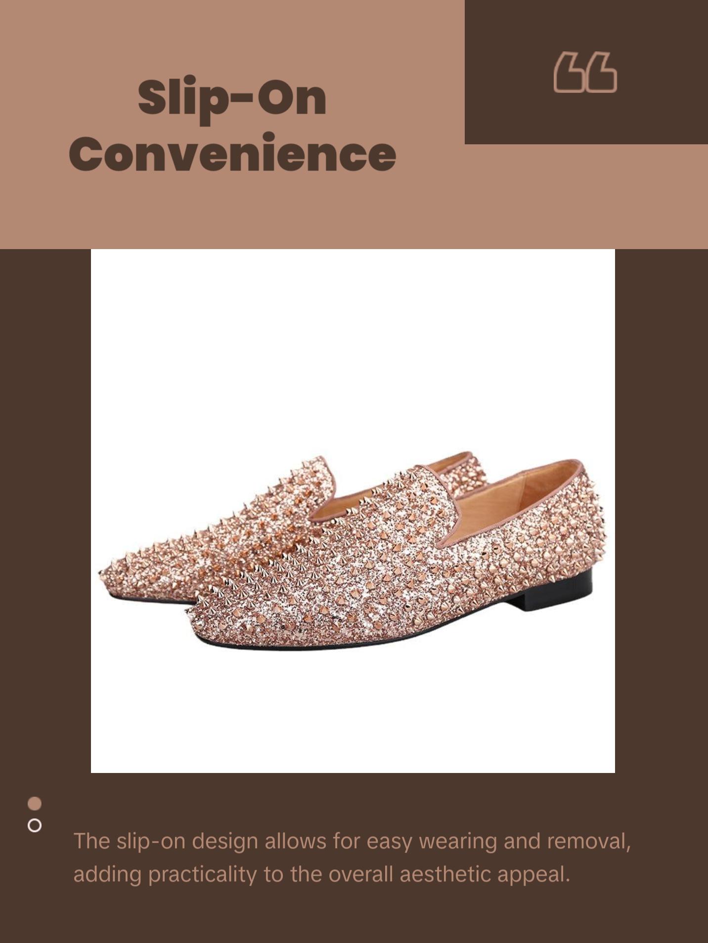 OneDrop Handmade Men Rose Gold Glitter Spikes Slip-On Red Bottom Party Wedding Prom Loafers - TikTok Shop OneDrop Handmade Men Rose Gold Glitter Spikes Slip-On Red Bottom Party Wedding Prom Loafers - TikTok Shop