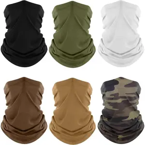 Neck Gaiter, 6 Pack Cooling UV Protection Bandana Face Mask Gator Scarf for Men, Women
