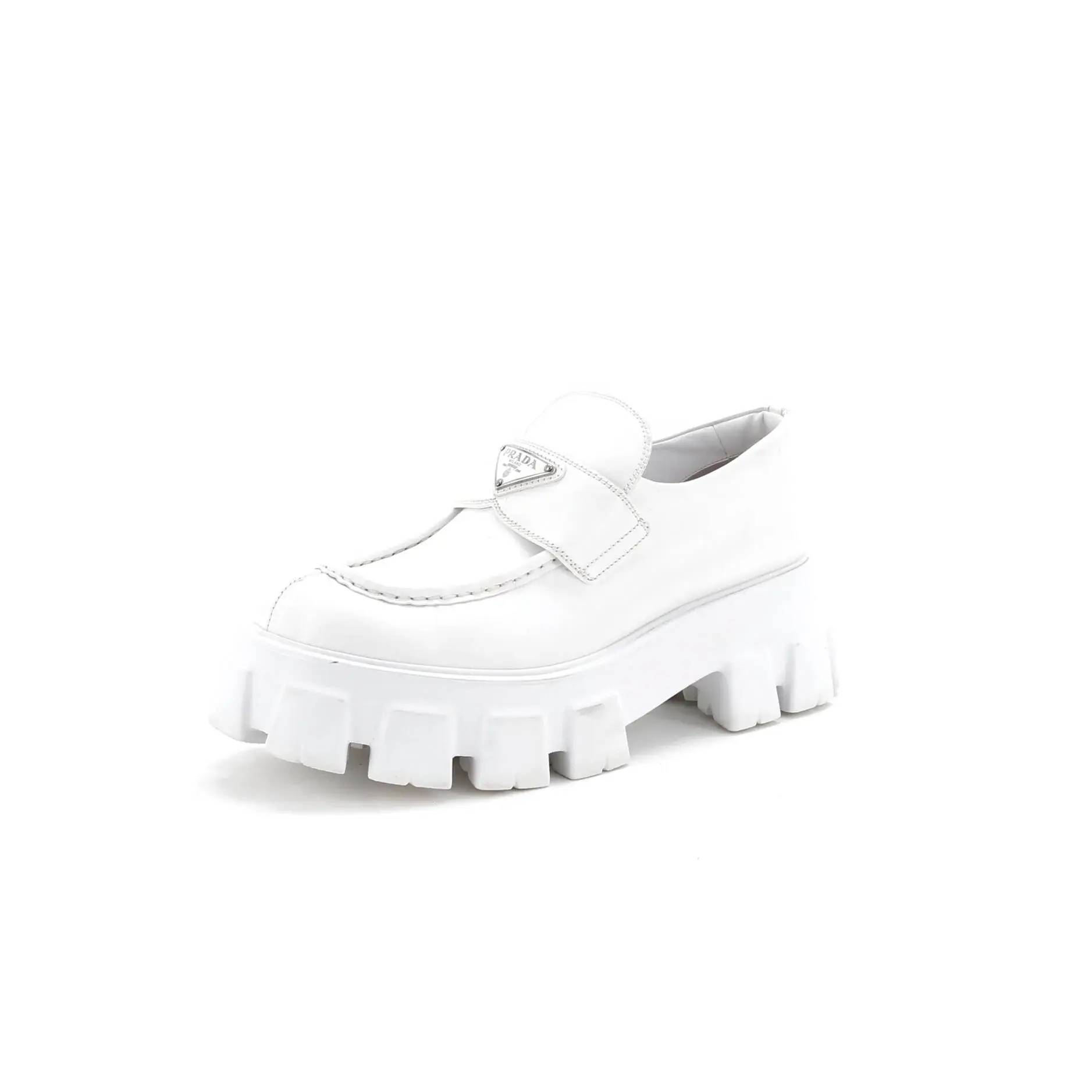 Pre-owned Prada Women's Monolith Loafers Leather by Rebag