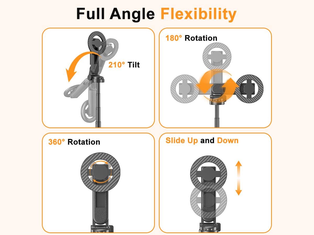 2026 Edition Four-in-One Magnetic Selfie Stick is upgraded to 25 inches longer, enhanced in stability, equipped with a wireless Bluetooth remote control, 360° rotation, and compatible with various mobile phones 2026 Edition Four-in-One Magnetic Selfie Stick is upgraded to 25 inches longer, enhanced in stability, equipped with a wireless Bluetooth remote control, 360° rotation, and compatible with various mobile phones