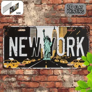 New York Retro Metal Aluminum License Plate Decorative Sign (12X 6inch ), Decorative Purpose Only, Christmas Gift, Urban Style, Family Gift, Friend Gift, Birthday Gift,