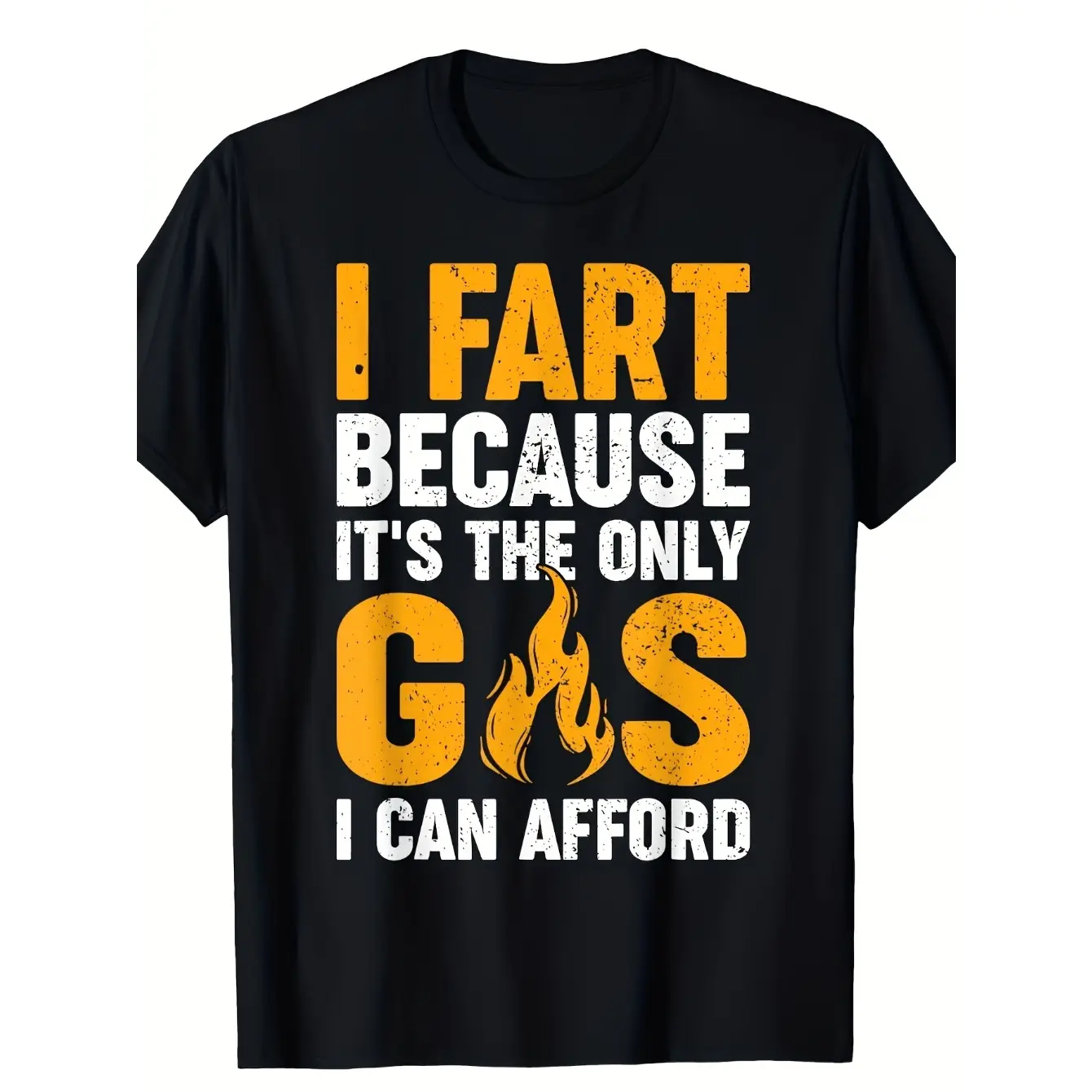 Men's Classic Funny Gas Prices & Flatulence Joke Tshirt - Shortsleeve Crew Neck Regular Fit Casual Garment, Soft Breathable Fabric, Durable Customized Distressed Typography Graphic, Machine Washable Comfort