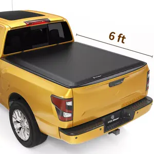 6ft Soft Tri-fold Truck Bed Tonneau Cover Compatible with 2005-2021 Nissan Frontier(NO México), Fleetside 6 ft Bed