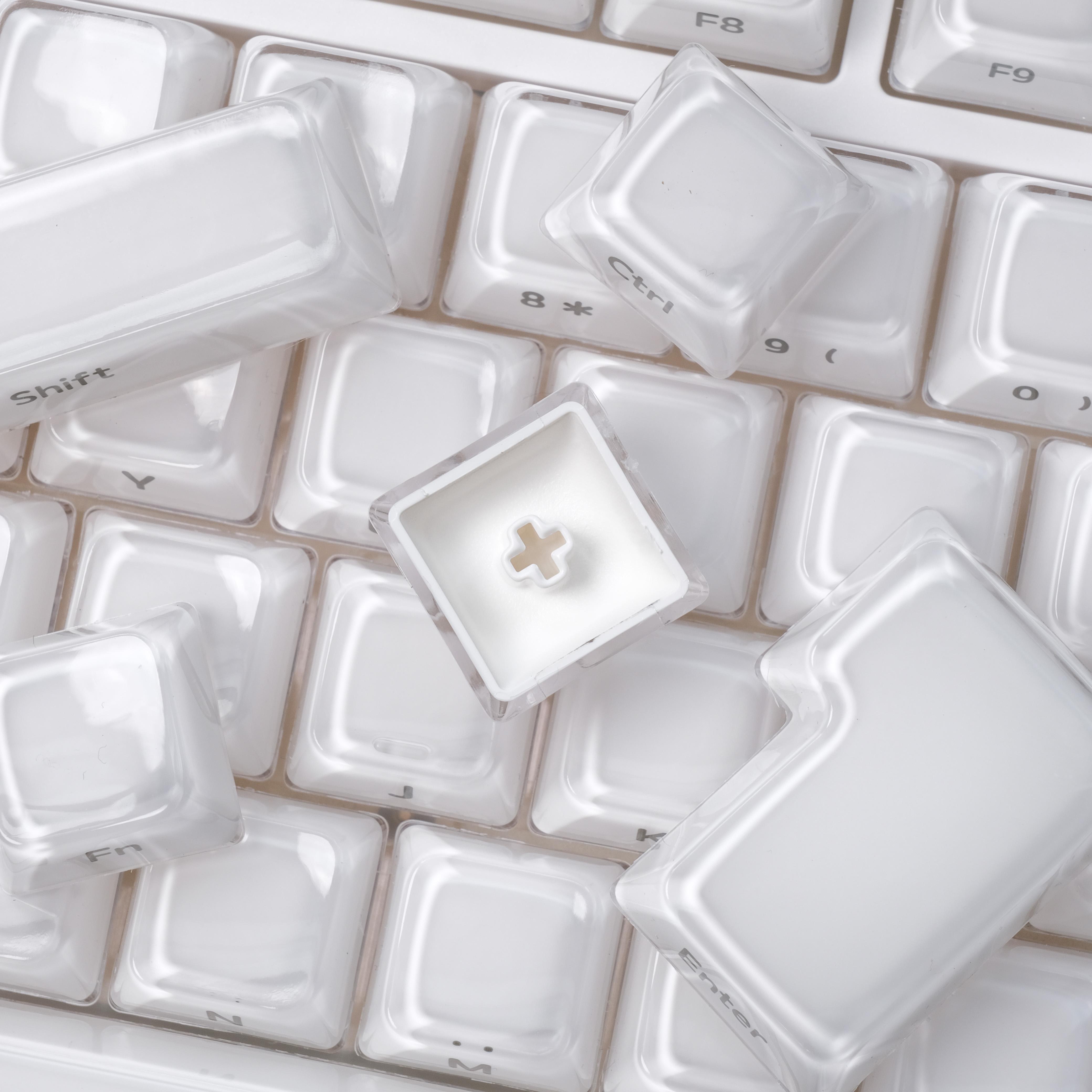 DigAura Crystal Jelly Side-Printed Translucent MDA Profile 122-Key Keycap Set（only keycap, not include a keyboard）