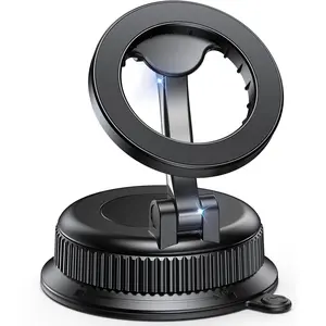 [US Stock] Fast Shipping within 3-5 Days、Magnetic Car Phone Mount, Suction Cup Cell Phone Holder for Dashboard & Windshield, [MagSafe Compatible] 360° Rotation Foldable Adjustable Car Cradle, Fits iPhone 17 16 15 14 13 12, Universal for Cars, SUVs, Trucks