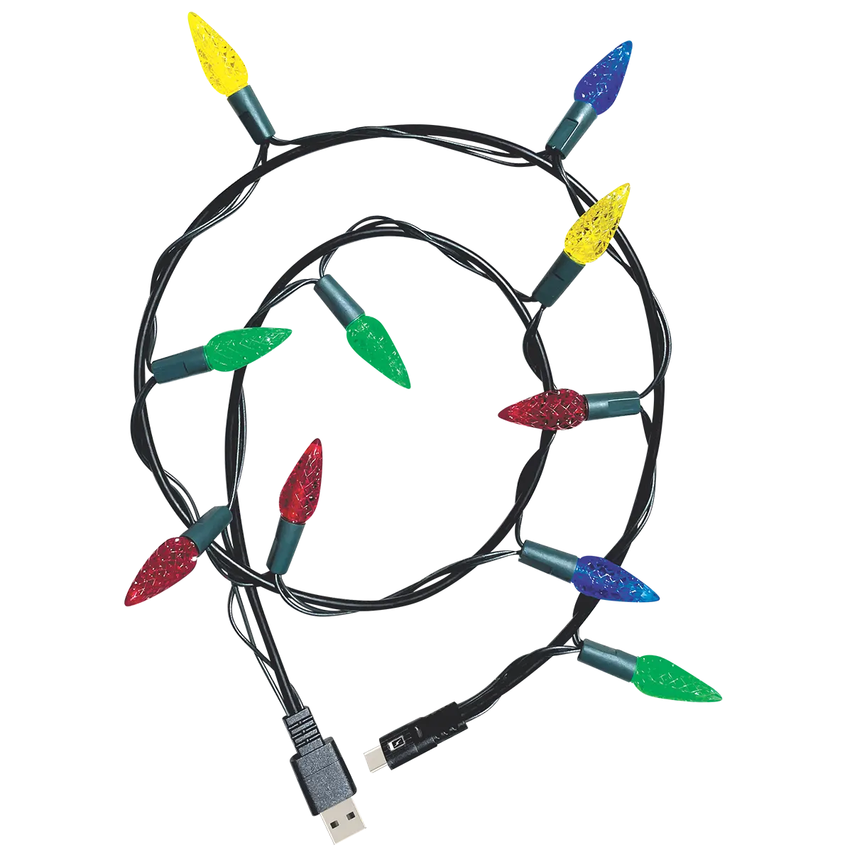 Christmas Light 3FT USB-C Charge Cable with 2.4 Amp Rapid Charge for Festive Holiday Lighting