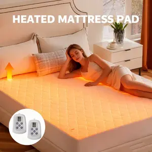 Heated Mattress Pad King Size (80×78″) – Extra‑Wide Dual‑Controller Electric Warmer, 12 Heat Settings, 12‑Hour Auto Shut‑Off, ETL Certified, Soft Quilted Fabric