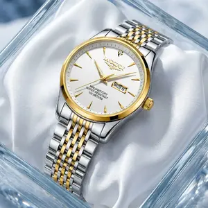 Classic Luxury Gold Men's Watch Timepiece with Date Window, Perfect Gift for Him Water Resistant Luminous Hands Mens Wristwatch Fashion Jewelry for Anniversary Father Day