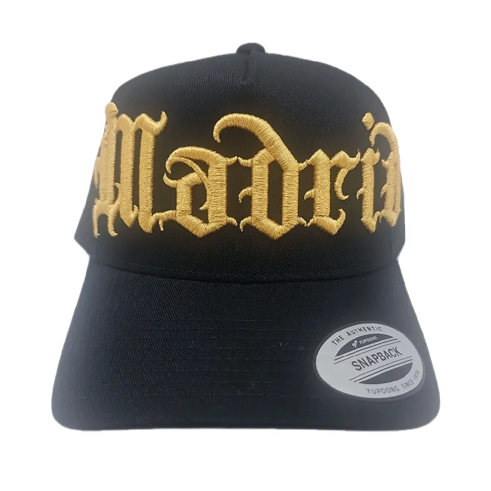 "Madrid" Old English Font Hat.  Snapback Yupoong, Richardson 112. Customizable colors available
