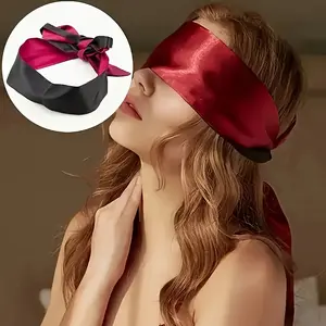Elegance Long Sleep Blindfold | Soft Lace-Up Overlay Design, Red & Black, Perfect for Relaxation & Sensory Deprivation, Ideal Gift for Couples, Sensory Deprivation Gear, Sleep Masks | Elegant Blindfold | Elegance Finish