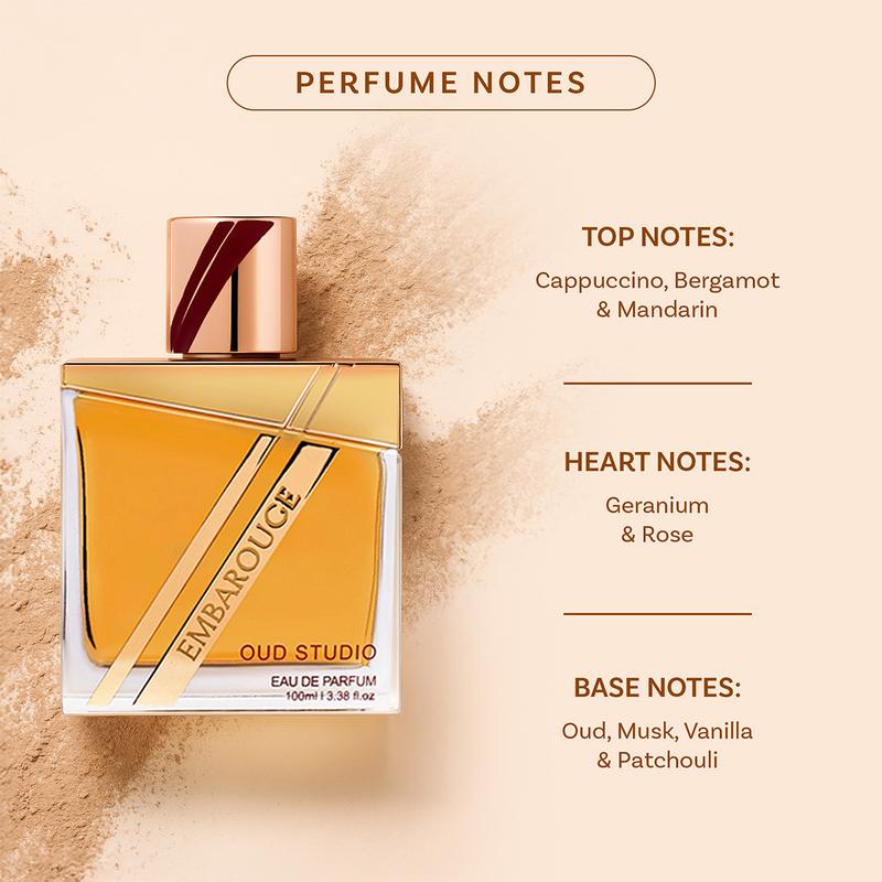 EMBAROUGE Urban Oud, Kama Noir, Monark & Oud Studio Perfume Combo for Men & Women | 4x100 ml | Urban Oud: Wood, Oriental & Fougere | Kama Noir: Fresh, Amber & Vanilla | Monark: Apple, Spicy & Amber | Oud Studio: Citrus, Woody & Amber | Eau de Parfum (EDP)