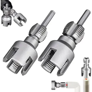 Integrated Internal & External Pipe Threading Tool, 1/2" (DN15) & 3/4" (DN20) Pipe Sizes Rethreading Tool, Pipe Thread Cutting Tool, PVC Thread Maker Tool For