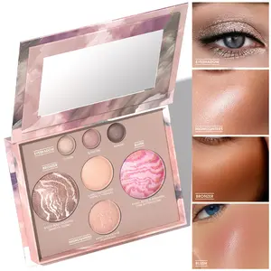 7-Color Contour Eyeshadow and Blush Highly Pigmented Palette, Multi-Use Makeup Kit for Eyes & Cheeks, Perfect for Daily Use & Special Occasions, Glow