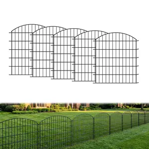 Metal Fence Garden Accessories  40 inch H x 28 inch W (5 Panels, Total Length 11.6 ft) Garden Raised Bed  No Need Dig Outdoor Rustproof Garden Decor  Animal Barrier Fencing Border Fence for Dog, Patio,Yard, Landscape, Flower Bed