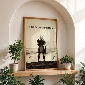 Viking Hero Standing View Wall Art, Vinland Saga Anime Manga Poster, Nordic Character Illustration Prints No Framed