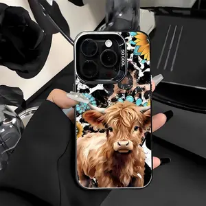 Guy Cute Cow Pattern Shockproof Phone Case for iPhone 11 12 13 14 15 16 17 Pro Max plus pro air Samsung