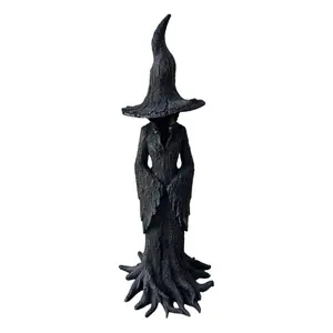 Gothic Resin Witch Statue Figurine, Vintage Decorative Magician Decoration, Dark Fantasy Witchcraft Ornament, Christmas Halloween Holiday Decor, Collectible Item