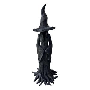 gothic halloween witch statue, vintage magician decoration, dark fantasy collectible figurine, resin sculpture for home decor