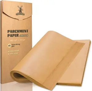 Hiware 200 Pieces Parchment Paper Baking Sheets 9x13 Inches, Precut Non-Stick Parchment Paper for Baking, Cooking, Grilling, Frying and Steaming - Unbleached, Fit for Quarter Sheet Pans
