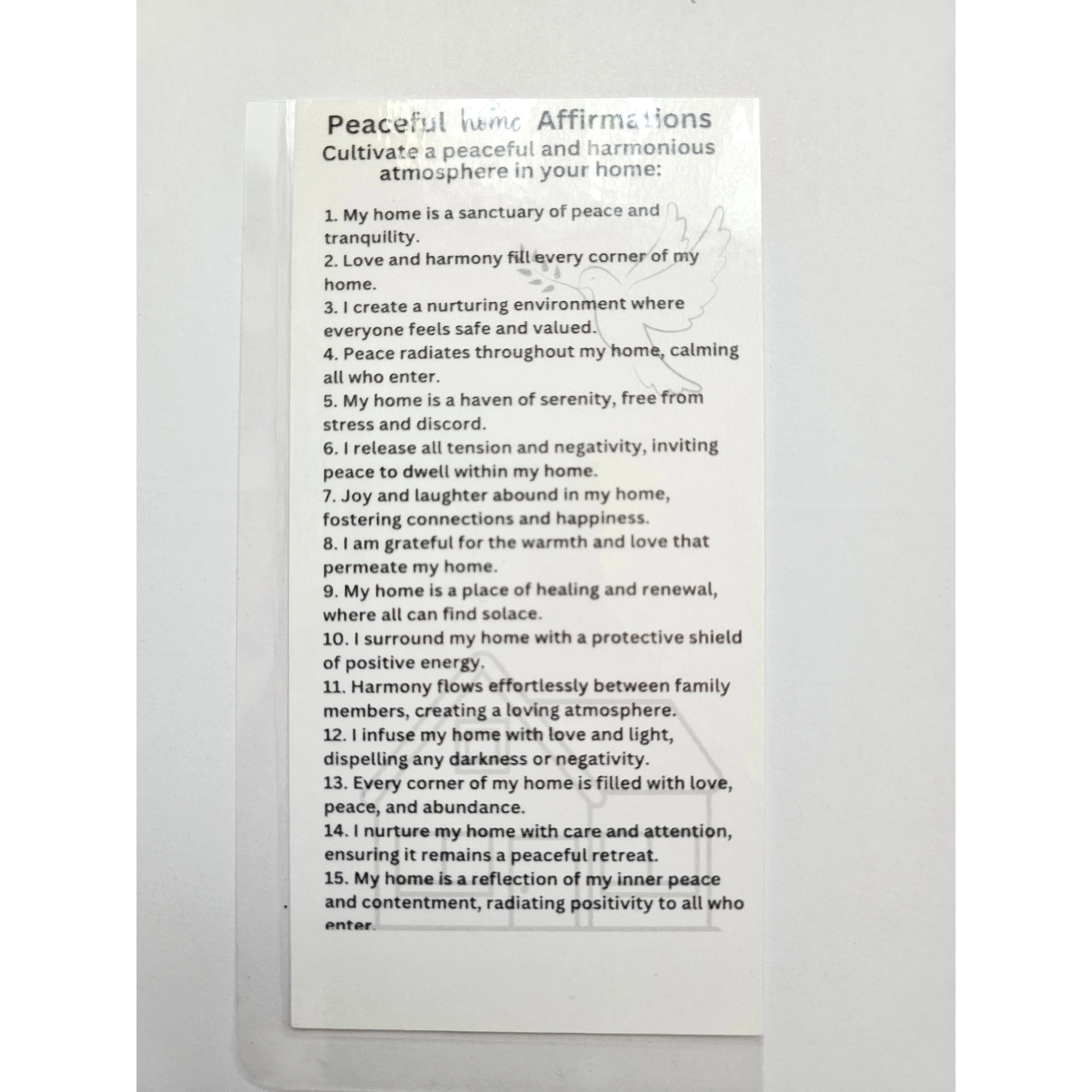 Peaceful Home Affirmation Card