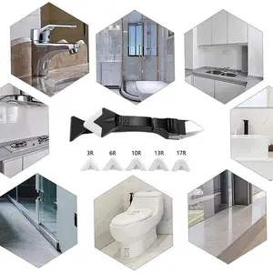 3-in-1 Grout Removal Tool, 11-Piece Silicone Caulking Kit with Stainless Steel Scraper, Dual-Mode Instant Switch, Multi-Size 3R/6R/10R/13R/17R Tips for Kitchen, Bathroom Renovation