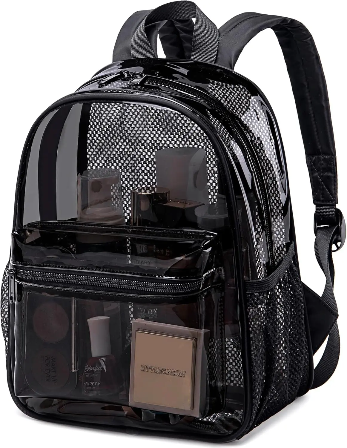 Clear Mini Backpack Stadium Events 12x12x6 Small Transparent Backpacks Plastic See Through Bag for Work Festival  Travel