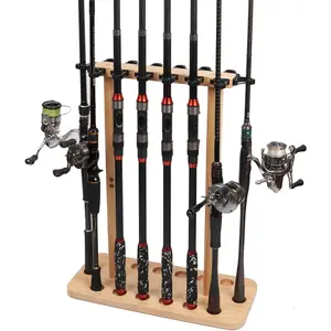 Fishing Rod Storage Racks,   Floor Stand Fishing Pole Holders for Garage of 14 Rods or Combos