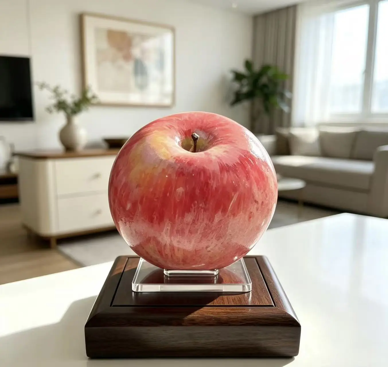 UnderTreeStone Hand Painted Stone Decor, Unique Natural Craft Ornament for Desk & Kitchen