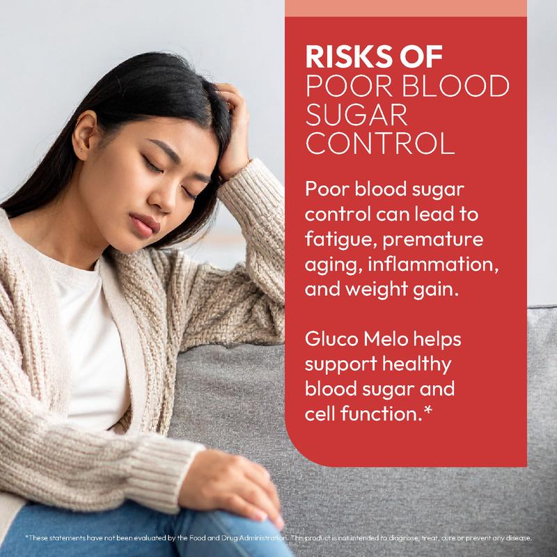 O'blossom Gluco Melo Capsules for Healthy Blood Sugar & Metabolism Support with Eriomin Chromium Picolinate & Alpha Lipoic Acid for Optimal Cellular Function Healthcare