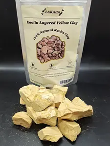 Layered Yellow Edible Kaolin Clay Pure Natural No Additives Slightly Sticky 7oz 200g,summervibes