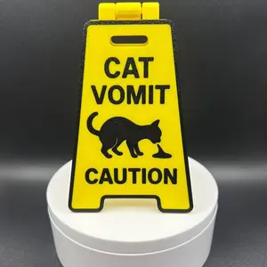 1PC Cat Vomit Decorative Desktop Decoration Sign, Fun Dual-Sided Design, Perfect Gift for Cat Lovers, Desk Ornament, Funny Cat Lover Present