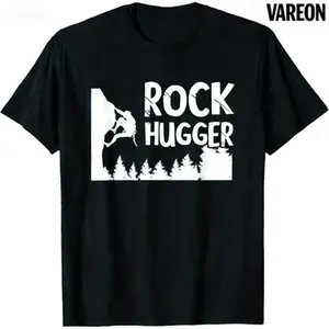 Rock Hugger Rock Climbing Graphic T-Shirt, Funny Climber Bouldering Tee for Rock Climbers, Casual Cotton Top Menswear Man Streetwear Tshirt Tropical Crewneck Shortsleeve Operator world