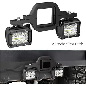 Nilight 2 Pcs 4 Inches 60W Led Pods with 2.5 Inches Tow Hitch Mounting Brackets Backup Reverse Lights Rear Light Bar for Pickup ATV SUV Truck Trailer Boat, Led Work Light, Tow Lights Kit