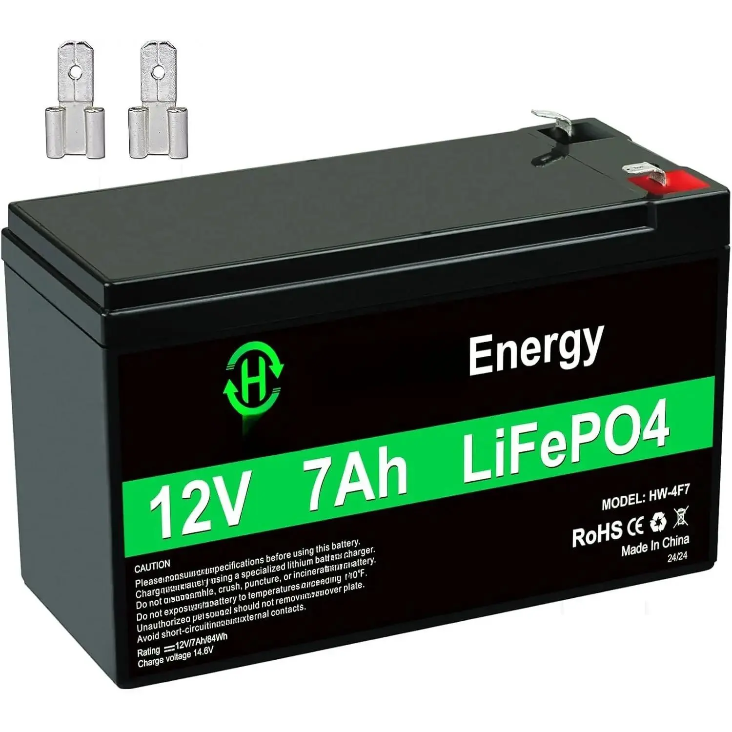 12V 7Ah Rechargeable , 4000 Deep Cycle Lithium LiFePo4 12  7 amp Replacement for 6FM7 1270 SLA ,  System, UPS, Lighting, Solar, Ride on Toys, 15A BMS, F1 & F2 Terminal