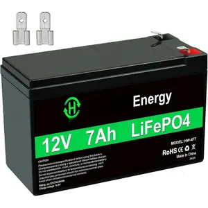 12V 7Ah Rechargeable , 4000 Deep Cycle Lithium LiFePo4 12  7 amp Replacement for 6FM7 1270 SLA ,  System, UPS, Lighting, Solar, Ride on Toys, 15A BMS, F1 & F2 Terminal