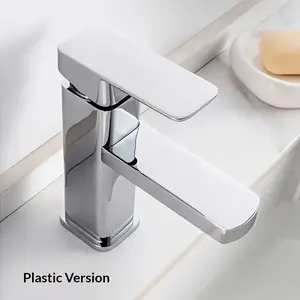 Modern Single Handle Plastic Faucet With Valve Core, Suitable For Mixing Hot And Cold Water In Bathroom And Kitchen Sinks, Durable, Easy Install, Single Handle For Precise Control Of Water Flow