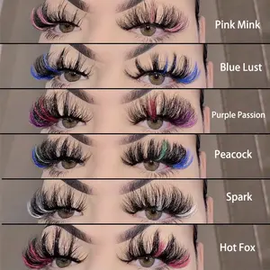 Onyx Beauty & Cosmetics Faux Mink Colored Eyelashes for Perfect Makeup Look, Synthetic Cruelty-Free, Reusable. Each Order Includes 1 Pair of Lashes. Select Your Color of Choice
