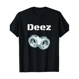 Ootd T Shirt 100% Cotton Funny "Deez Nuts" Graphic T-Shirt, Men's Casual Crew Neck Short Sleeve Tee with Geometric Design Graphic Tee Cotton Printed Round Neck T-Shirt all-season comfort fit