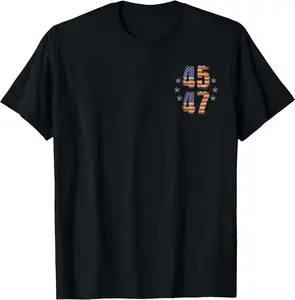 Funny QR Trump 45 47 Trump Dancing Code Pocket Scan (back)  T-Shirt Crewneck Unisex
