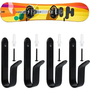 4 Pack Snowboard Wall Mount Clips Holders Wall Rack Skateboard Wall Mount Display Indoor Snowboard Storage Rack for Room Garage