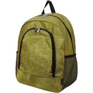 Glitter Canvas School Backpack for Cheer and Dance Teams,  Sparkle Backpack for Girls (Glitter-)