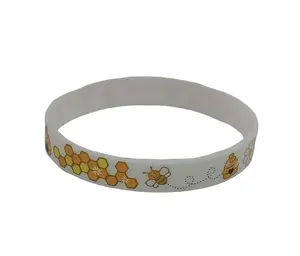Silicone Bracelet Assorted - Bee Design with Honeycomb Patterns Silicone Wristband for Assorted Use