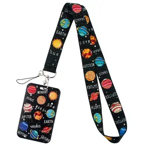 Colored Planets Neck Strap Women Men Lanyards Keychain Badge Holder USB ID Credit Card Pass Hang Rope Lariat Lanyard for Keys Accessories Gifts