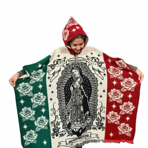 Alpaca Gabanes de alpaca Virgen san judas  Cotton Fabric Casual Style Dress Comfortable Wear Elegant Floral Patternm